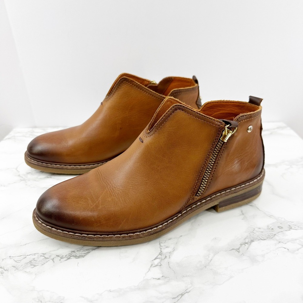 Pikolinos Aldaya W8J-7501C1 Ankle Boot Brandy Calfskin Leather 38 US 7.5-8